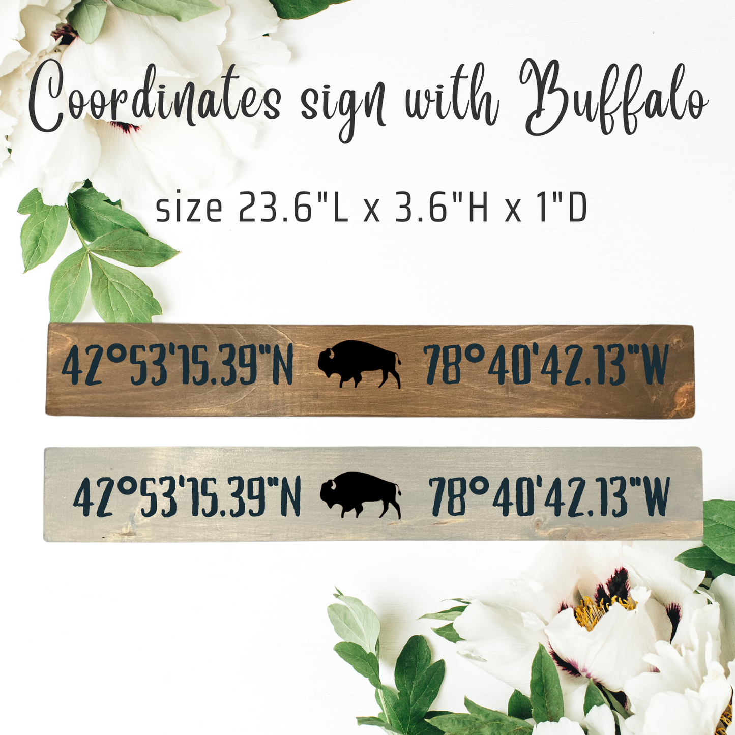 Custom Coordinates wood sign for home