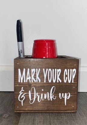 Red solo cup holder, mark your cup and drink up or lets go Buffalo red solo cup holder