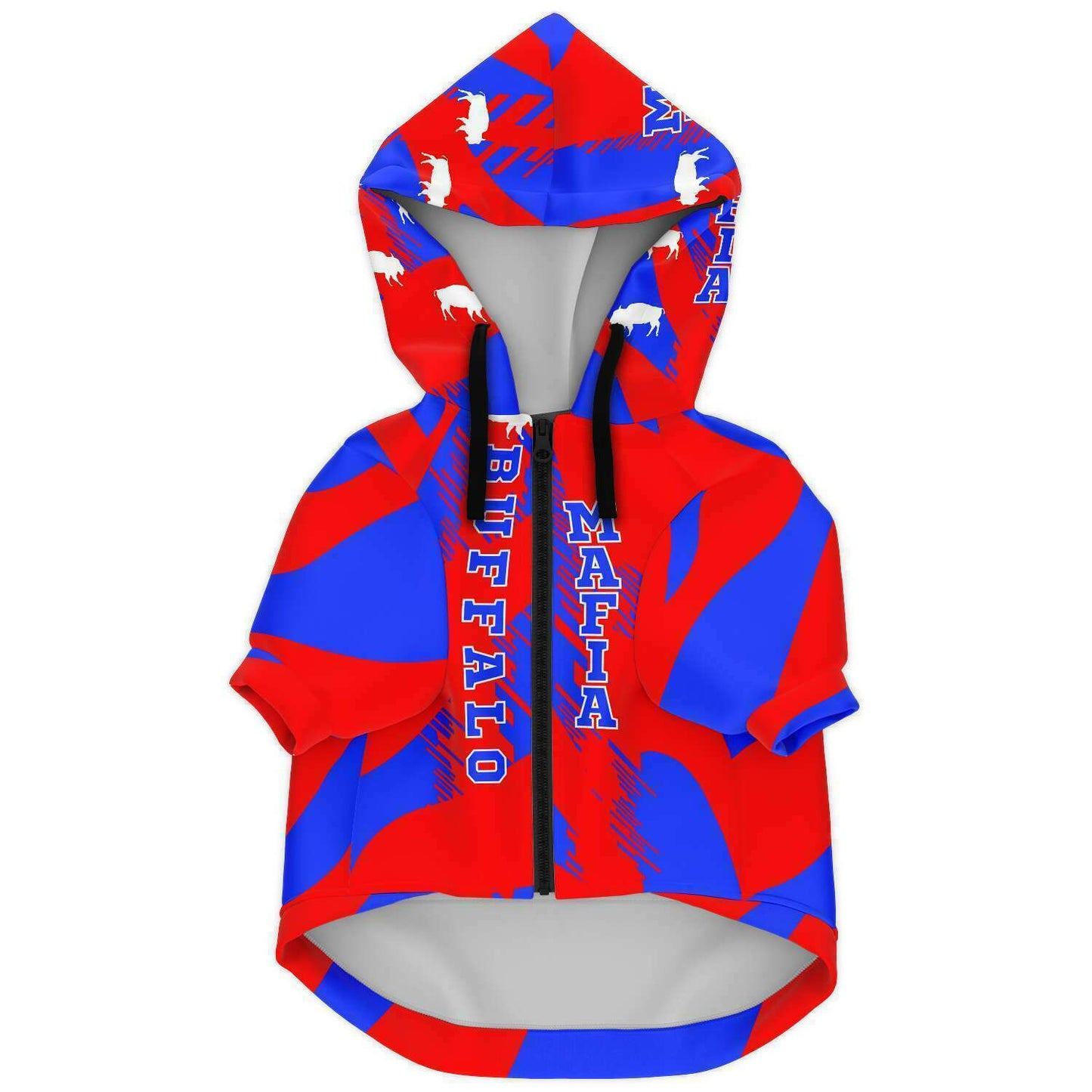 Personalized Dog hoodie red and blue striped sports