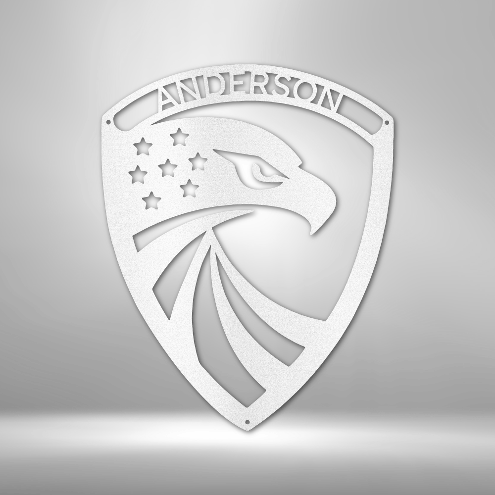 Modern Eagle Monogram personalized - Steel Sign