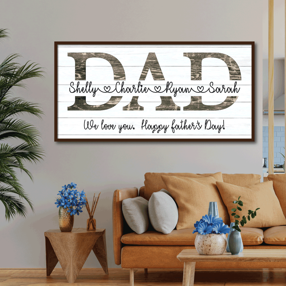 Loving Dad - custom Framed Print wood frame