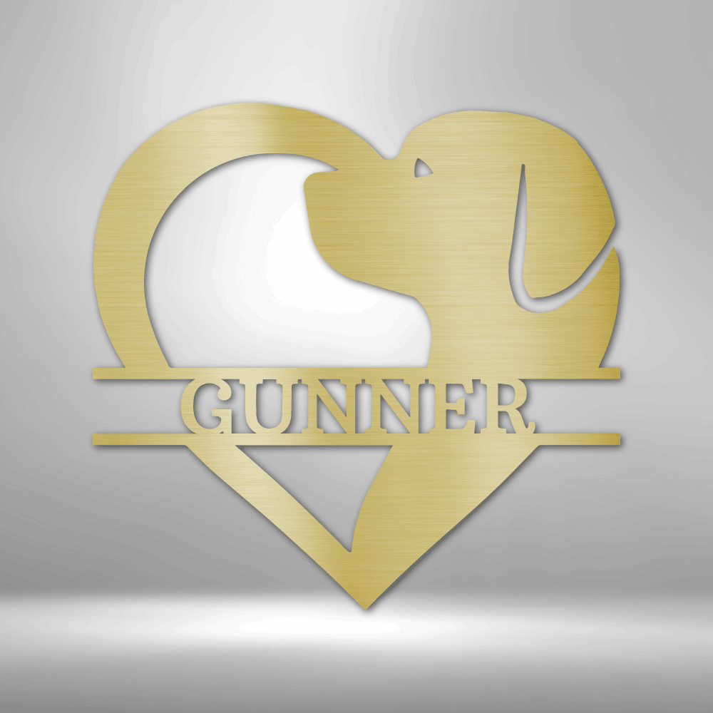 Personalized Dog Love Monogram - Steel Sign