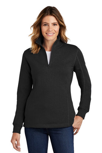 Ladies 1/4 zip sweatshirt with logo sizes small to 4XL