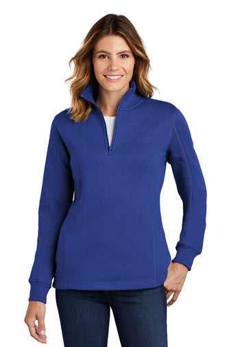 Ladies 1/4 zip sweatshirt with logo sizes small to 4XL