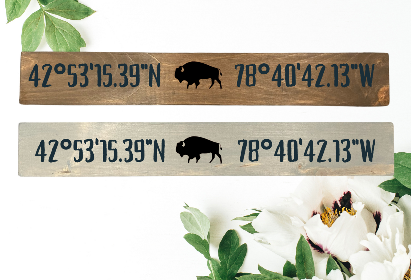 Custom Coordinates wood sign for home