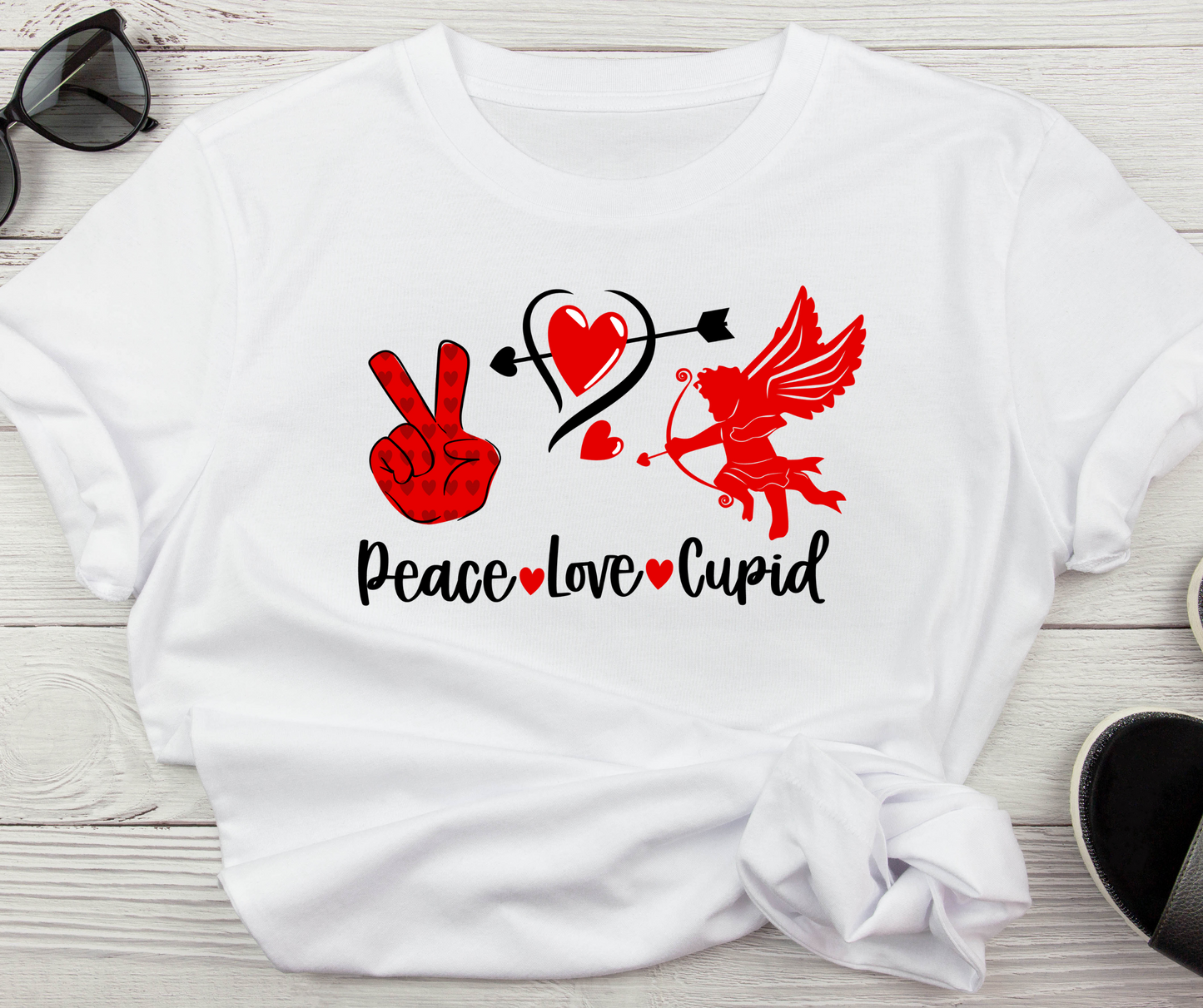 Valentines Peace Love Cupid t-shirt