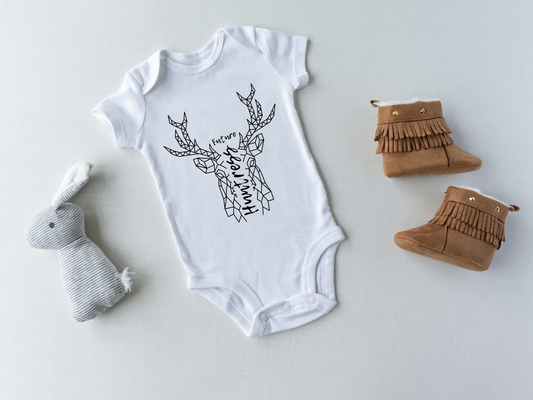 Future huntress deer baby onesie bodysuit