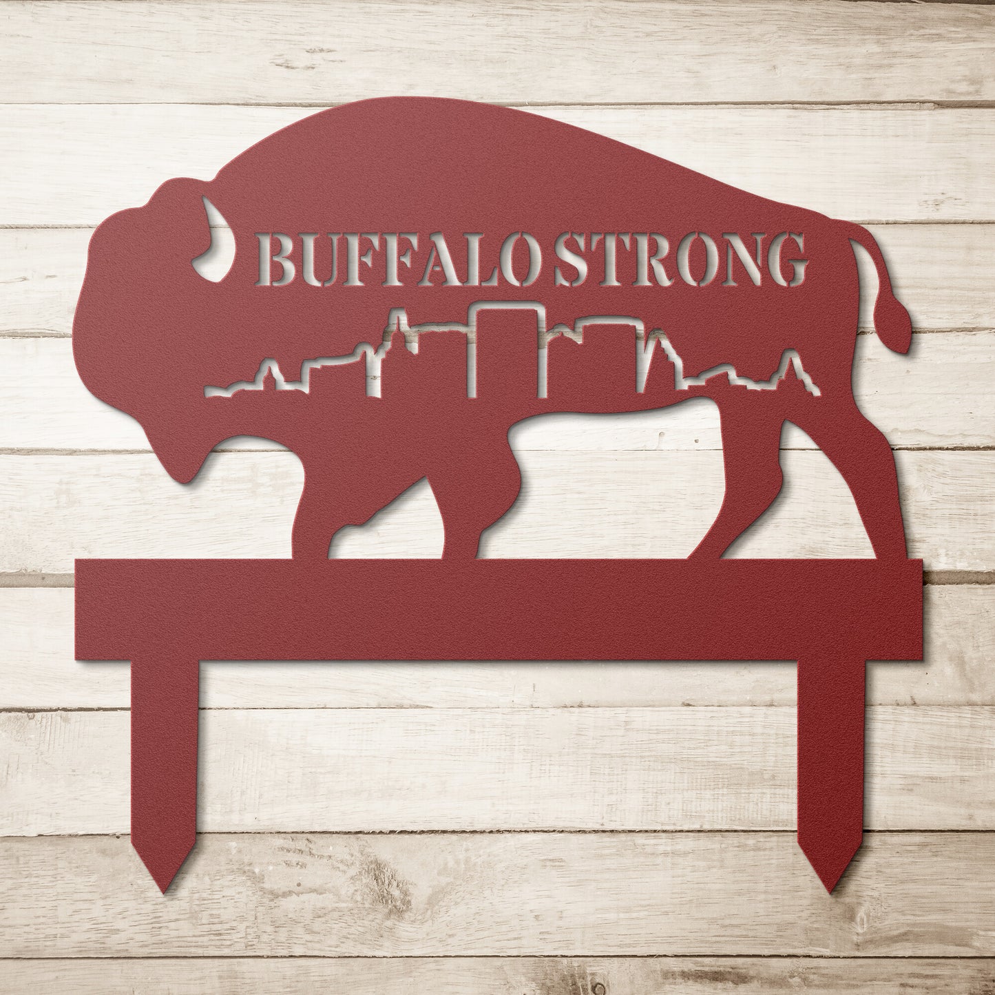 Buffalo Strong metal lawn sign with stakes