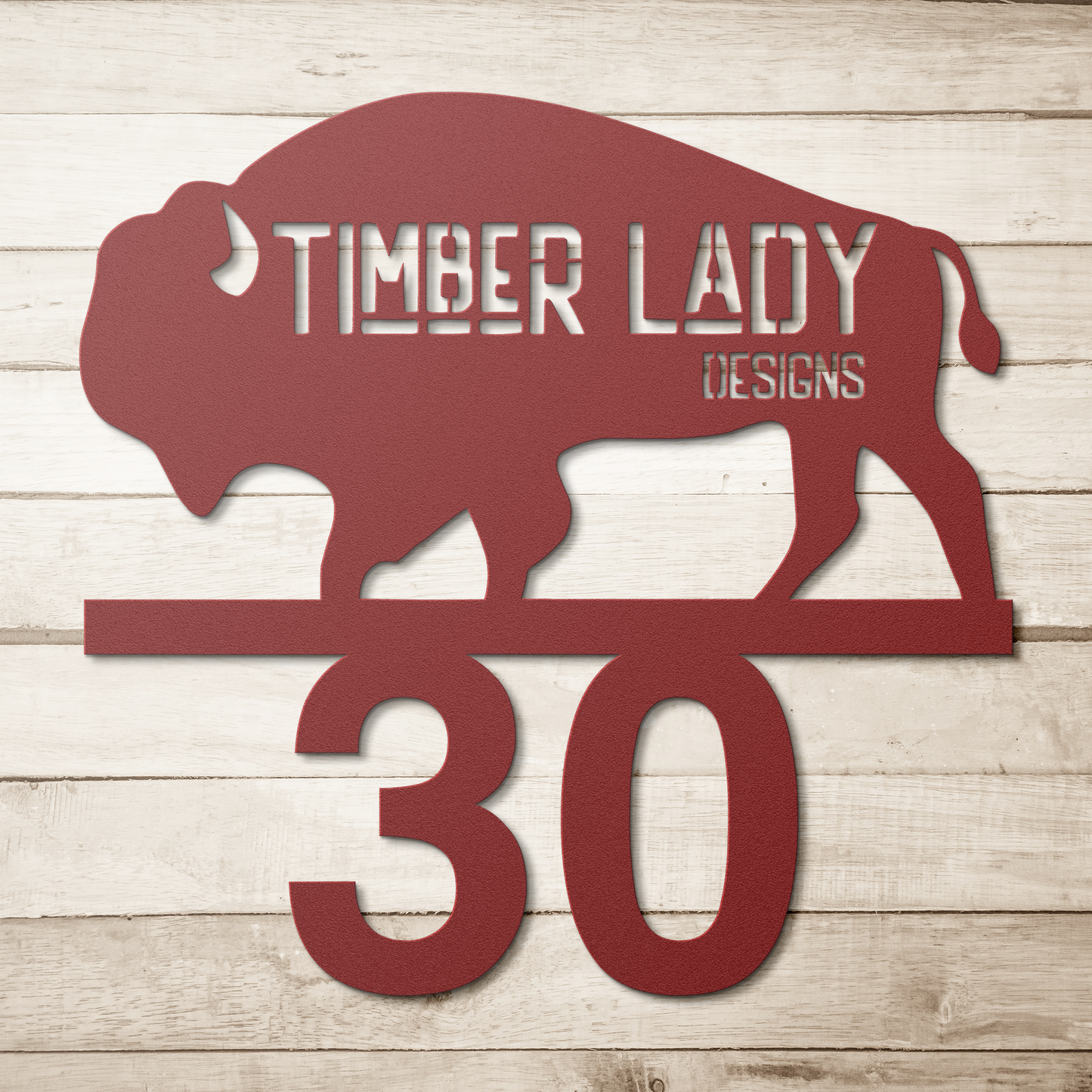 Buffalo steel address sign personalized with name and address number