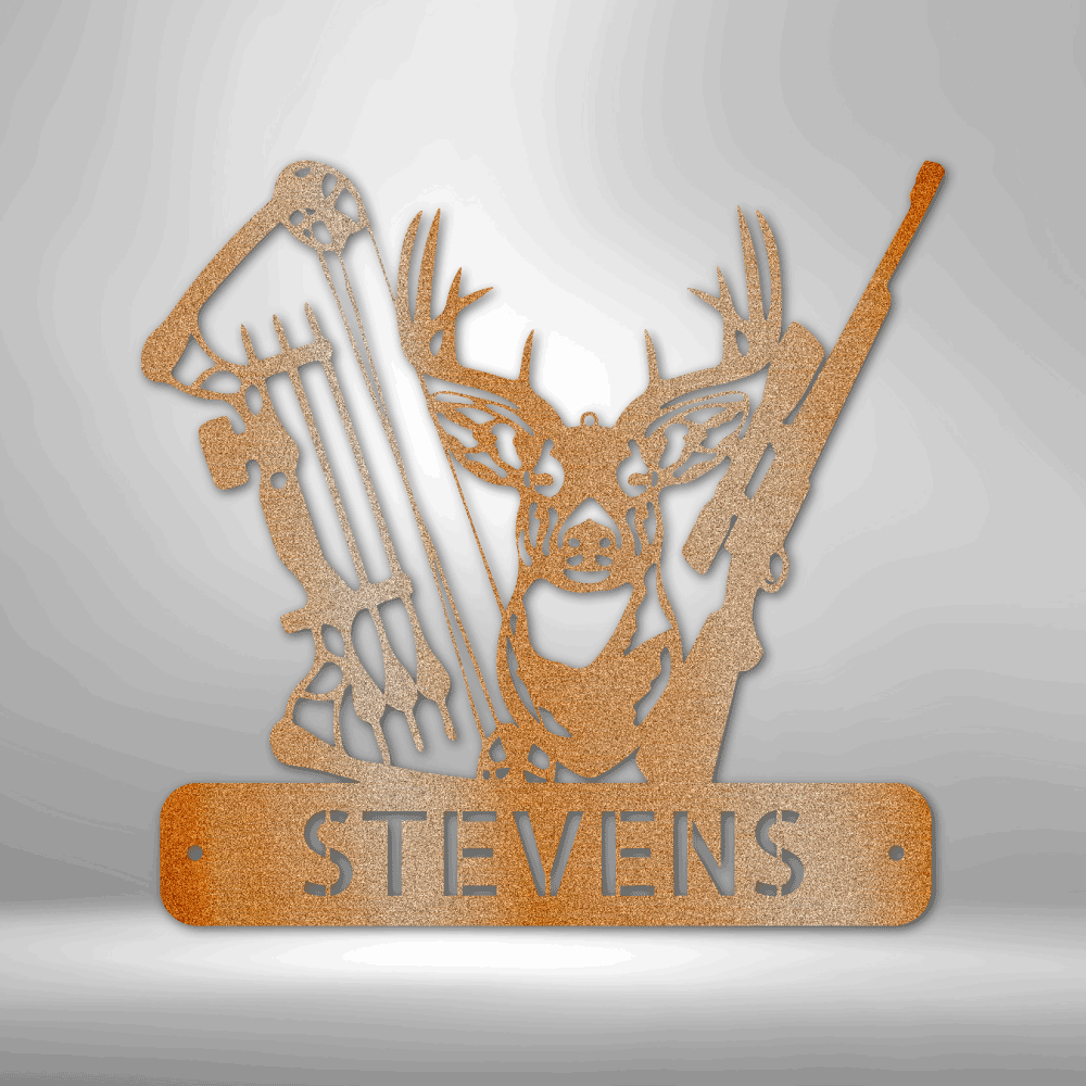 Personalized Deer Hunter Monogram - Steel Sign