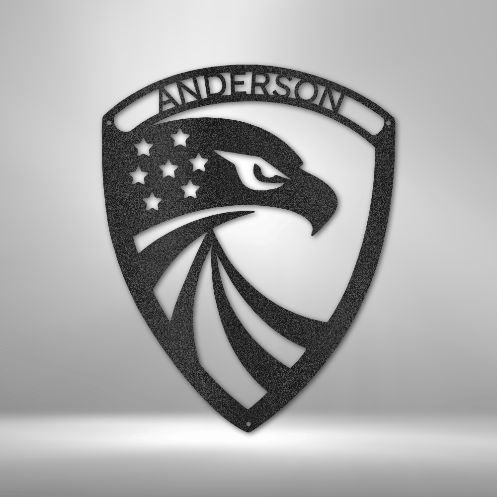 Modern Eagle Monogram personalized - Steel Sign