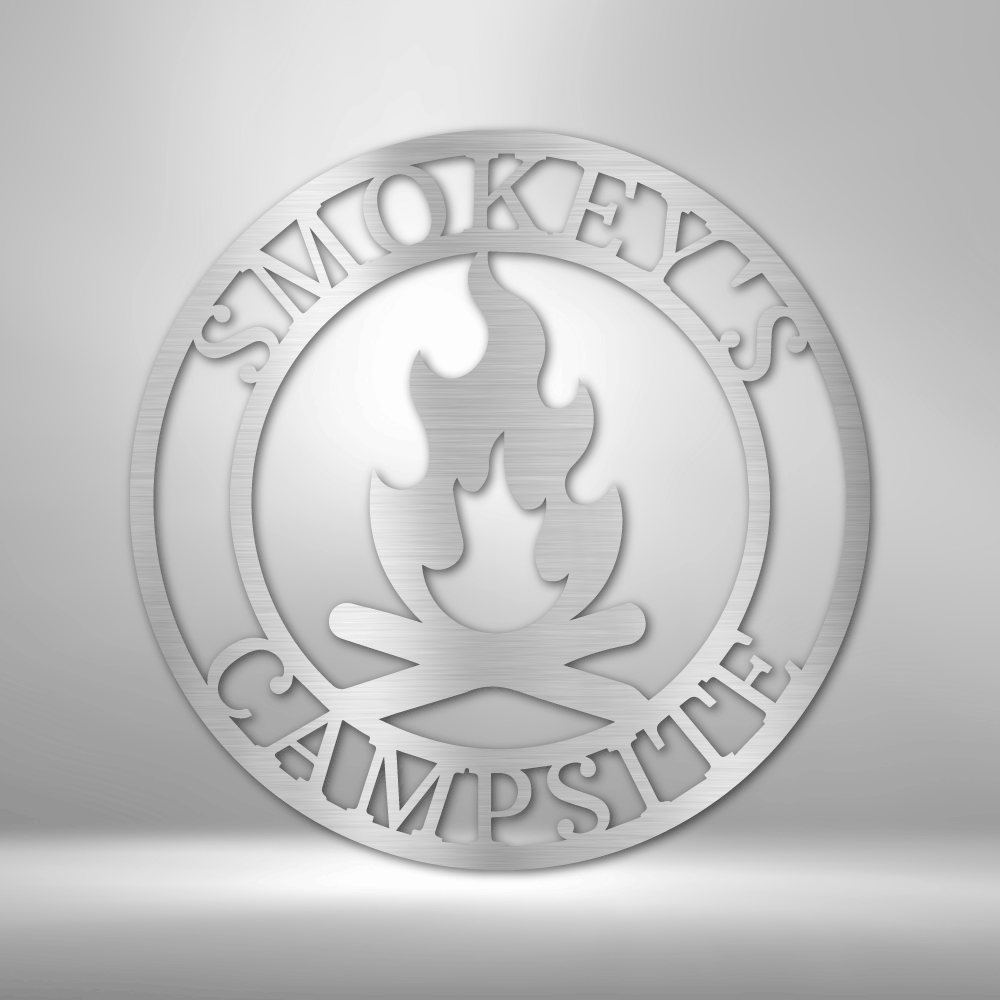Personalized Campfire Monogram - Steel Sign