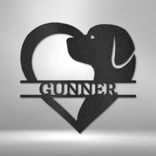 Personalized Dog Love Monogram - Steel Sign