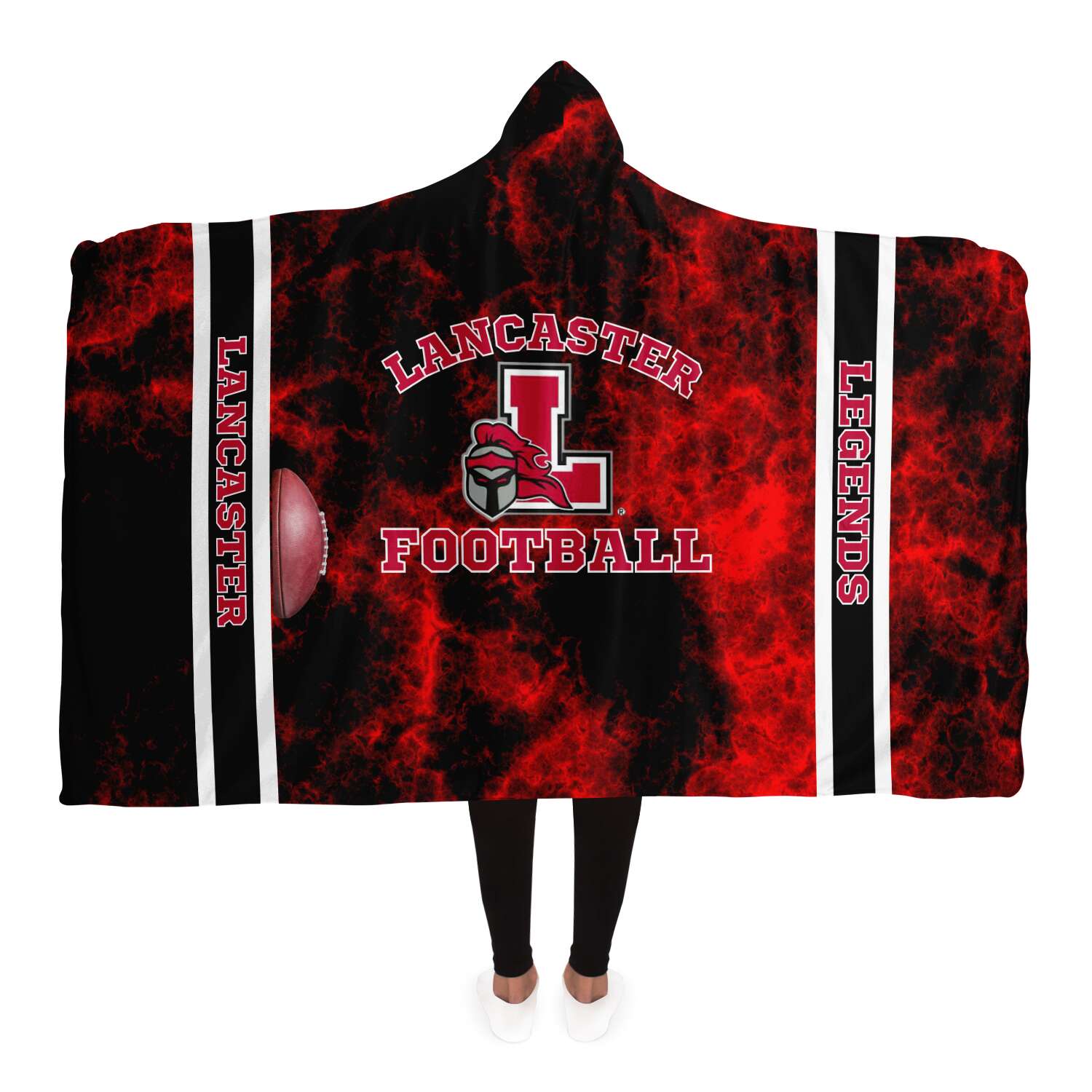 sports hooded blanket, lancaster legends youth football 