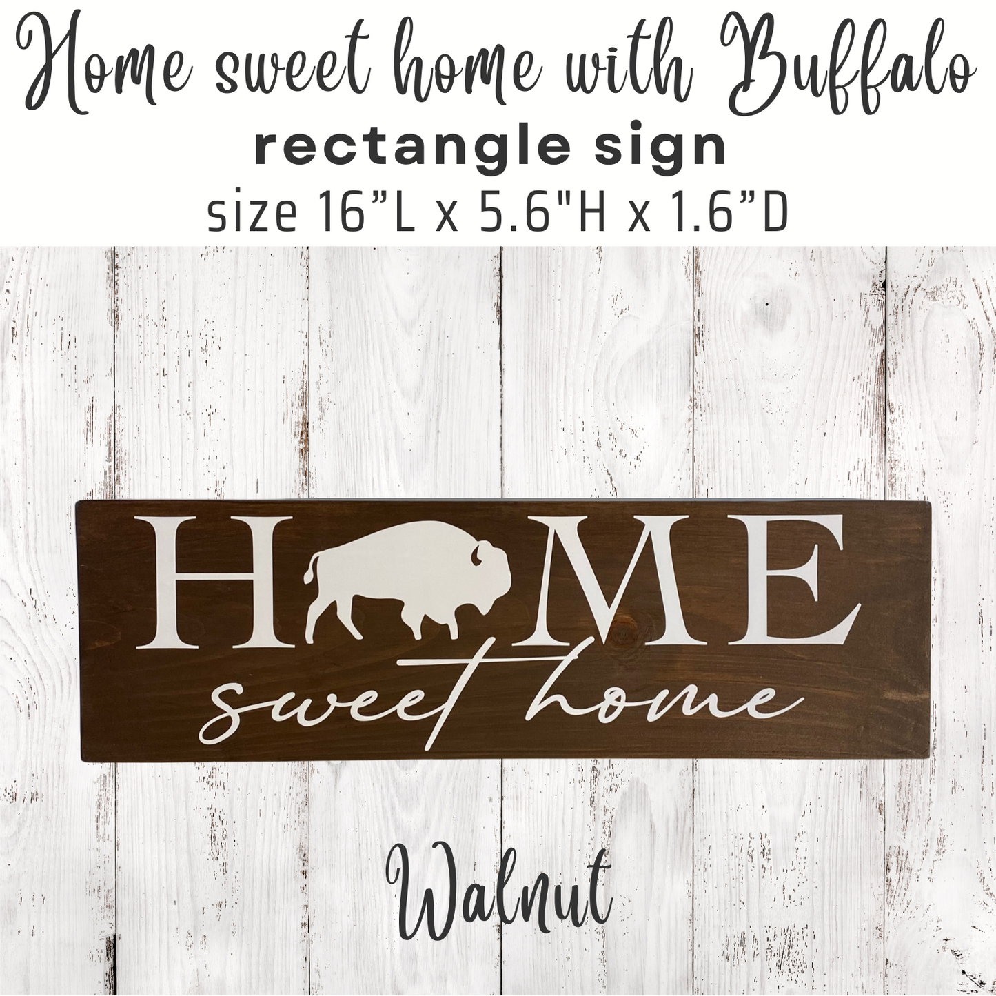 home sweel home wood sign with buffalo